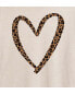 Hybrid Apparel Trendy Juniors Leopard Heart Graphic Oversized Tee