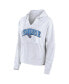 Women's White/Gray Tennessee Titans Striped Notch Neck Pullover Hoodie