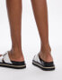 Topshop Wide Fit Jenny espadrille sandal with buckle detail in white croc