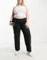 ASOS DESIGN Curve relaxed boyfriend trouser in black