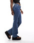 Monki Wakumi low waisted boot cut jeans in la lune mid blue