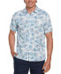 Men's Short Sleeve Button-Front Floral Print Viscose Shirt