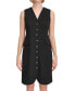 Women's V-Neck Button-Front Sleeveless Shirtdress