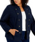 Plus Size Military Band Jacket