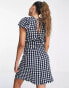 River Island Maternity frill detail mini dress in black check