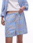 Topshop co-ord stripe beach shorts in blue