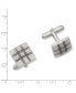 Kelly Waters Rhodium-plated Double Lines Patterned Square Cuff Links