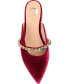 Women's Jewel Rhinestone Embellished Velvet Slip On Flats