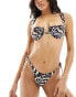 Free Society underwire ruched front bikini top in butterfly print