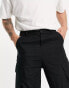 ASOS DESIGN tapered cargo trousers in black