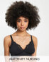 ASOS DESIGN Maternity nursing microfibre triangle bralet with lace a-frame in black