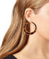 Gold-Tone Large Tortoise-Look Hoop Earrings, 2.12"