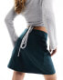 Monki mini skirt in dark green