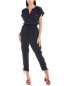 Elie Tahari Split Neck Jumpsuit Women's Navy Xs