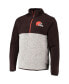 Men's Brown, Oatmeal Cleveland Browns Color Block Kodiak Half-Zip Jacket