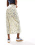 Wednesday's Girl chintzy floral midaxi skirt in yellow