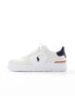 Polo Ralph Lauren Masters Court leather trainer in cream suede mix