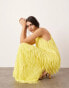 ASOS EDITION statement fringed halter maxi dress in yellow