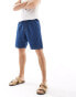 Jack & Jones denim short with drawstring waist in blue