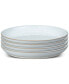 White Speckle Stoneware Coupe Medium Plates, Set of 4