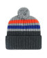 Men's Gray New York Mets Stack Cuffed Knit Hat with Pom