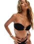 South Beach ring front bandeau bikini top in black