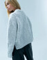 ASOS DESIGN knitted jumper with textured stitch in wool blend in grey