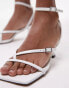 Topshop Iris strappy mid heeled sandal in white