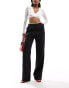 Kaiia tailored contrast edge wide leg trousers in monochrome