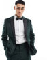 ASOS DESIGN skinny velvet tuxedo suit jacket in green