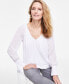 Women's Pleated V-Neck Blouse, Created for Macy's