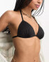 New Look triangle bikini top in black