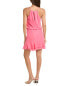 Krisa Asymmetrical Ruffle Halter Mini Dress Women's Pink Xs