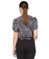 Women's Animal-Print Petal-Sleeve Top