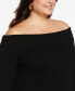 Plus Size Off-The-Shoulder Long Sleeve Sweater Dress