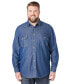 Big & Tall by KingSize Long Sleeve Denim And Twill Shirt