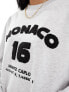 ASOS DESIGN oversized sweat with monaco chenille graphic in ice marl