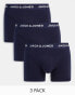 Jack & Jones 3 pack trunks with contrast waistband