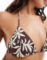 & Other Stories floral print triangle bikini top in brown