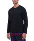 Men’s Ultimate 2-Pc. Long-Sleeve Henley Crew Top & Ultra Soft Flannel Jogger Pant Sleep Set