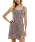 Juniors' Square-Neck Tweed Mini Dress