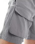 Brave Soul multi pocket tech cargo shorts in grey