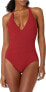 Gottex 281614 Women's Standard Divine Halter V Neck One Piece, Scarlet Red, 40