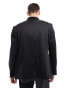 Viggo asymmetric suit jacket in black high shine