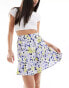 Wednesday's Girl floral print flippy mini skirt in blue