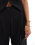 ASOS DESIGN tab detail straight leg tailored trouser in black