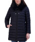 Women's Faux-Fur-Trim Hooded Packable Shine Puffer Coat