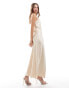 Object one shoulder satin maxi dress in cream