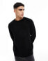 ASOS DESIGN oversized knitted fisherman rib jumper in black