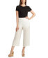 Juniors' Ruched-Front Wide-Leg Pull-On Cropped Pants